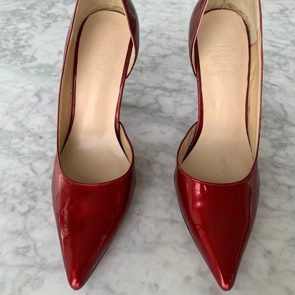 Alan Chan Red Metallic Pumps - Picture 1 of 4